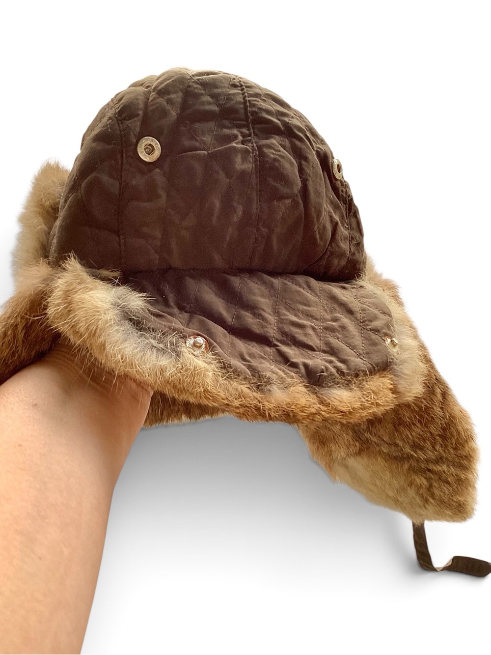 Real Rabbit Fur Trapper Hat L/XL - Picture 6 of 13